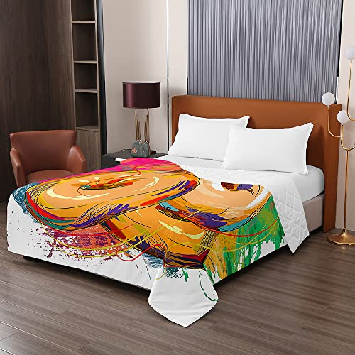 Odot Colcha Bouti de Verano, 3D Rosquilla Estampado Suave Microfibra Multiusos Cubrecama Lavable Acolchada Edredón Manta para Cama de Infantil Individual Matrimonio (130x150cm,Pintada)