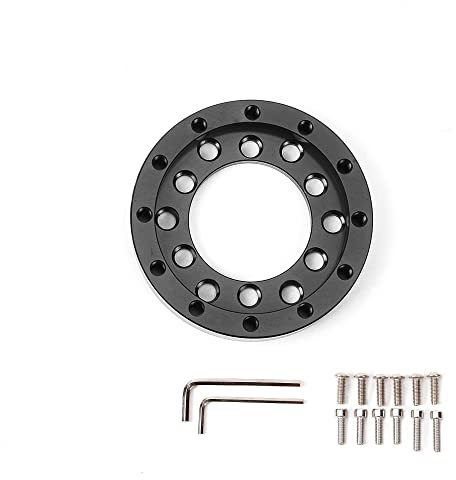 RASTP Placa adaptadora de volante de aluminio de 70 mm, adaptador de volante para Logitech G25 G27, color negro