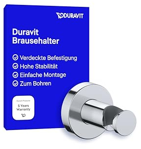 Duravit Universal Brausehalterung, Duschkopfhalterung für Handbrausen, Brausehalter rund, Chrom