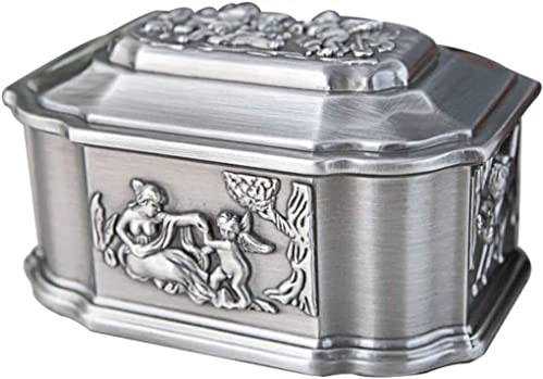 BPILOT Schmuckkästchen Silber Metall Schmuckschatulle Engel Schmuck Trinket Box High-End Exquisite Handgemachte Schmuck Aufbewahrungsbox Schmuckaufbewahrung