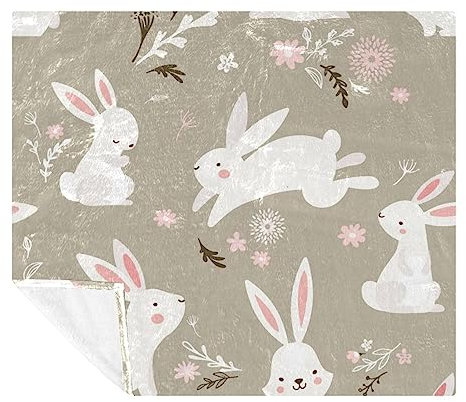 Osterhasen nahtlose Muster Überwurfdecke groß für Couch Sofa Bett Stuhl, weiches Flanell-Fleece-Überwurfdecke für Zuhause, Büro, Camping, Reisen, 150 x 199,9 cm