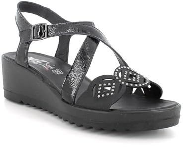 Enval Soft D.Calypso ENVAL, Sandali con Zeppa Donna, Nero, 40 EU