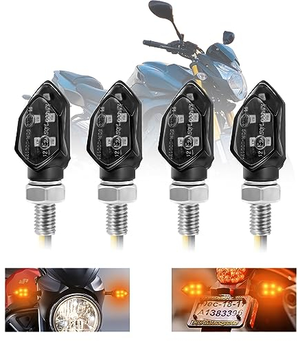 RUIZHI Frecce Moto, 4 pezzi 12V Frecce LED Moto, Luci di Svolta, Grado di Protezione IP65 FrecceMoto Omologate Per Il Giorno E La Notte, Adatto Per Motorcycle Da Strada