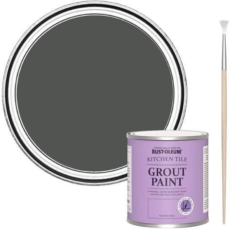 Rust-Oleum Stain-Resistant Grey Kitchen Tile Grout Paint - Graphite 250ml