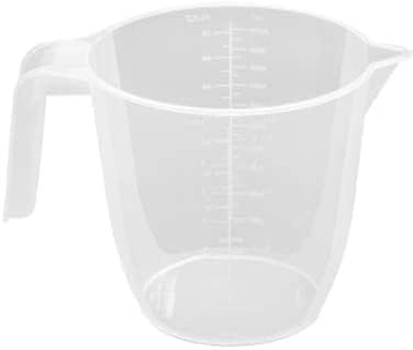 Jarra medidora ligera, resistente y resistente, fabricada con plástico transparente 100% no tóxico, apilables, aptas para lavavajillas y microondas (2 litros)