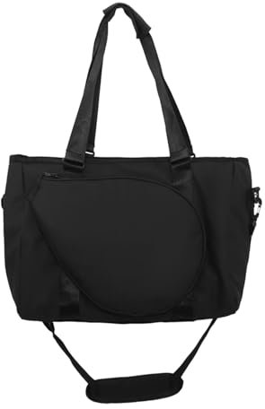 Amagogo Tennisschläger Umhängetasche Tennis Tragetasche mit abnehmbarem Schultergurt für Damen Herren Handtasche für Kleidung Squashschläger Schwarz