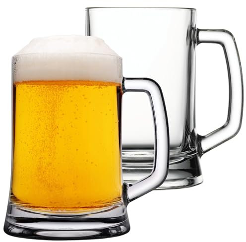 Queensway Home & Dining 380/500ml Pub Style Beer Mugs Glasses Tankards Barware with Handle