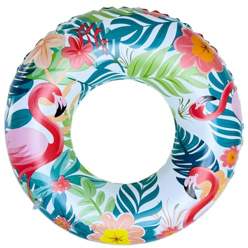 Anello di nuoto gonfiabile, Anello di Nuoto Gonfiabile Galleggiante Adulti, Salvagente Adulti in PVC con Valvola d'Aria, Anelli Gonfiabili Piscina Galleggiante (rosso)