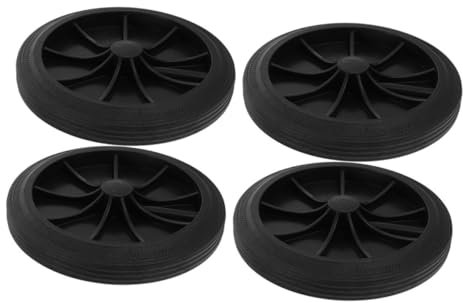 UKCOCO Roues De Remplacement pour Chariot à Poubelle 4 Pièces en Caoutchouc Compatible Grandes Poubelles Installation Facile Solide Et Fiable