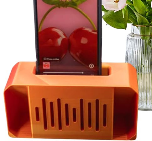 Zegaqae Soporte para teléfono amplificador, soporte para teléfono móvil, con amplificador de sonido, para baño, estudio, salón, cocina, 16 x 5,5 x 8 cm