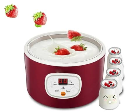 GXGSDM Yogurtera Pequeña, Máquina De Fermentación Inteligente, Fabricante De Yogur Doméstico, con 4 Recipientes Pequeños, Ideal For 2 O 3 Personas, con Múltiples Sabores.