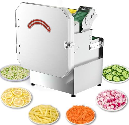 Cortadora eléctrica de verduras, rebanadora comercial de cebolletas, picadora de cebolletas, cortadora eléctrica de puerros de 700 BPM para ajo, jengibre, chile, papa y pepino.