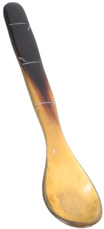 Cuchara de Cuerno Pequeña para Postres y Caviar, Amarillo Natural