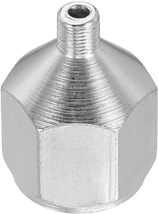 PATIKIL 1/4 to M5 Air Brush Hose Adapter, 1 PCS 1/4 BSP Female to M5 Male Fitting Conversion Adapter Nipple Metal Connector for Air Compressors