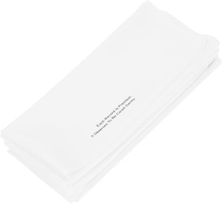 SHINEOFI 5pcs Cd Cleaner Cloth for Dust and Fingerprint Removal, Reusable Vinyl Record Cleaning Cloths for Audio Video Discs, Portable White Microfiber Wipes for Electronics and Glasses