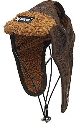LONTG Hunde Hut Winter Trappermütze Warm Hund Mütze Haustier Wintermütze Verstellbar Welpe Fliegermütze mit Ohrlöchern Plüsch Hundemütze Winddicht Haustiermütze Outdoor Hundehut