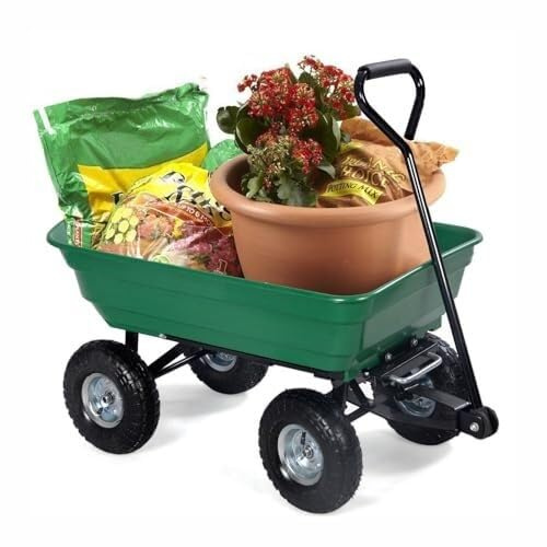 Chariot utilitaire de grande capacité – Idéal pour pelouse, ferme, plage, pique-nique, robuste, polyvalent, transport en plein air, maniabilité facile, design durable