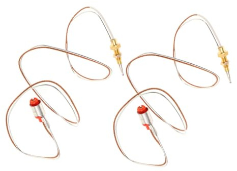 Acciaio Termocoppia Fiamma per 2 Protezione Inox Pezzi Fornello Gas | Sensore Termico per Cucina, Protezione Automatica Spegnimento, Accessorio Leggero, Colore Beige, Facile da Riporre