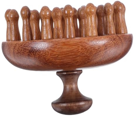 PENIKOKO Holz Kopfhaut Massagebürste Zähne Natürliche Holz massagekamm gegen Juckreiz und Schuppen Beruhigende Kopfmassage für Haarpflege und Verbesserte Durchblutung für Zuhause und Reise