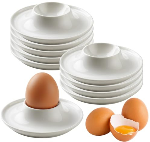 Egg Cups, Set of 10 Novelty Egg Holders for Boiled Eggs, Perfect for Kids and Adults, White Eggs and Egg Whites, Dimensions 9.7 x 9.7 x 2.5 Inches