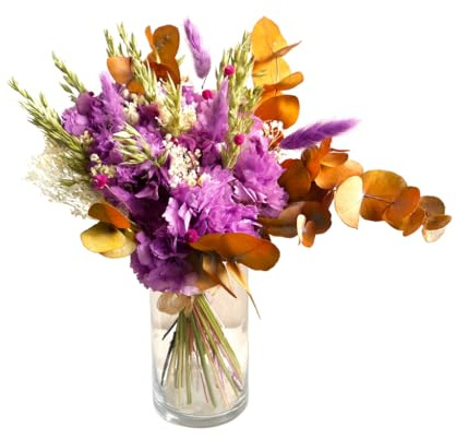 Flores SOLIDARIAS - Flores Preservadas - Ramos de Flores Preservadas Naturales - Ramo Preservado - Regalo día de la Madre - Regalo Aniversario, Regalos San Valentín - Envio 24 h - Morado