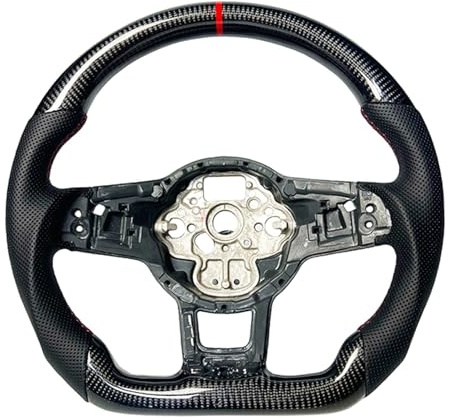 Autolenkräder kompatibel mit Golf, Polo, GTI, GTD, MK7, verbesserte Sportlenkrad-Baugruppe aus Kohlefaser mit Schaltwippen (Größe 3)