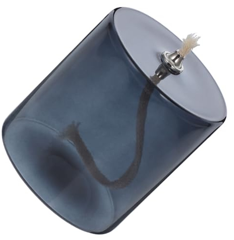 HAKIDZEL Elegante Glas Öllampe mit Baumwolldocht Kleine Petroleumlampe für Innenbereich Stilvoller Ölkerzenhalter als Wohn und Tischdekoration