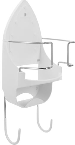 SUPVOX Support Mural pour Table à Repasser et Fer Électrique, Rangement Mural Robuste 36x15,5x13 Cm en Pbt et Chrome, Organisateur Multifonction pour Buanderie, Chambre et Bureau,