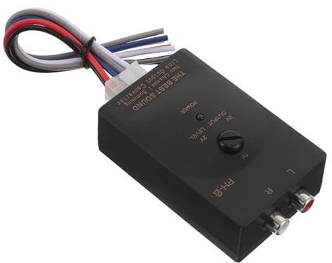Lurrose Convertisseur Audio Voiture 2 Canaux Délai Adaptateur Convertisseur de Sortie Stéréo Rca Haut-parleur pour Subwoofer Installation Facile Compatible Amplificateur Automobile