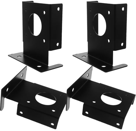 OKUMEYR 4pcs Heavy Duty Wood Post Anchor Brackets for Pergola Pavilion Deck Fence Railing Support Base, 4×4 Post Bracket Anchor for Outdoor Decking and Porch Handrail Installation