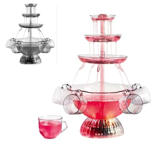 Cocktail Machine with LED Base and Cups - Drink Dispenser Fountain for Parties, Weddings, and Celebrations - Perfect for Red Wine, Beer, and Juice