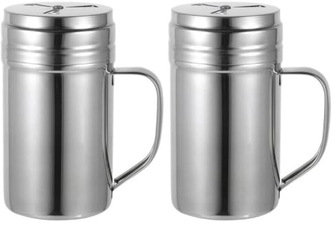 GALPADA Shaker per Condimenti Barattoli per Sale e Pepe Riutilizzabili Set 2 Pezzi in Acciaio Inossidabile 304 Manico Design Facile da Impugnare per Cucina