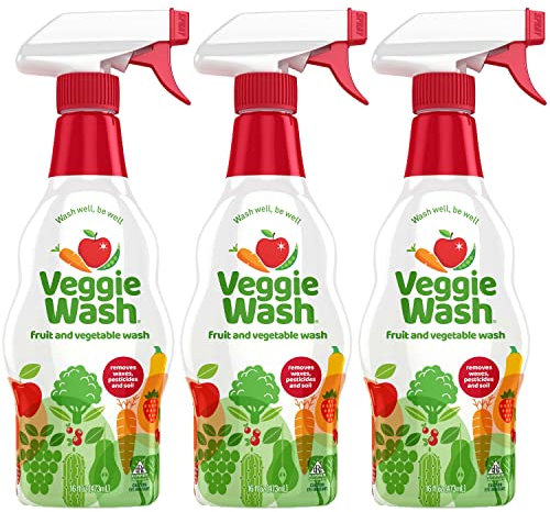 Veggie Wash Fruit and Vegetable Wash, Produce Wash and Cleaner, 16-Fluid Ounce, Pack of 3, Packaging May Vary