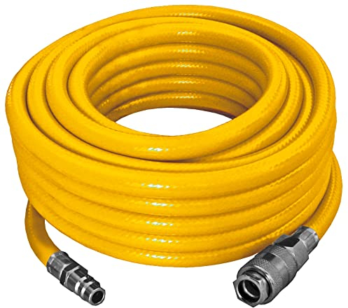 Proteco-Werkzeug® PVC Druckluftschlauch 3 lagig Durchm. 12/6 mm 15 Meter lang verstärkt mit Gewebeinlage Kompressorschlauch Luftschlauch mit Schnellkupplung