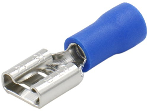 Heschen Kupplungs-Schnellkupplung Vinylisoliert, FDD2-250, 6,3 x 0,8 mm Kabelschuh, für 1,5-2,5 mm² (16-14 AWG), Blau, 100 Stück