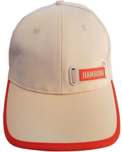 Hamburg Baseballcap - Unisex Schirmmütze aus Baumwolle mit Anker und HH Schriftzug - Beige, 58 cm