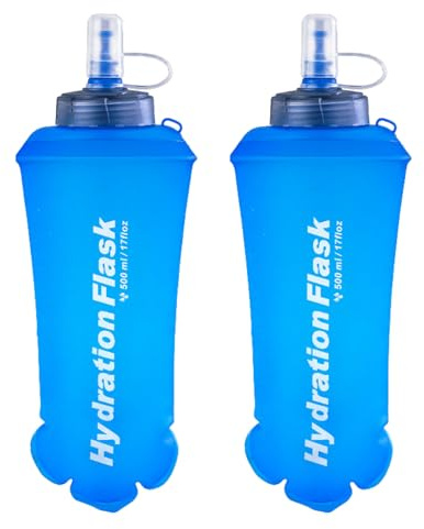 Azarxis Flasque Running 500 ml Gourde Sport Bouteille d'eau Souple pour Sac Hydratation Randonnée Vélo Cyclisme