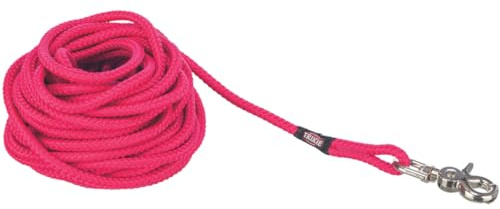 TRIXIE Schleppleine S–L, 20 m ø 6 mm in fuchsia - Lange Hundeleine für Training und Outdoor - für kleine bis große Hunde - 19797