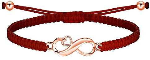 JENDEAR SHINE Pulsera Infinito Joyería del día de San Valentín para Mujer Pulsera de Cuerda Trenzada de Plata Esterlina 925 Cumpleaños Amistad Regalo de Pareja Joyería Hecha a Mano Ajustable