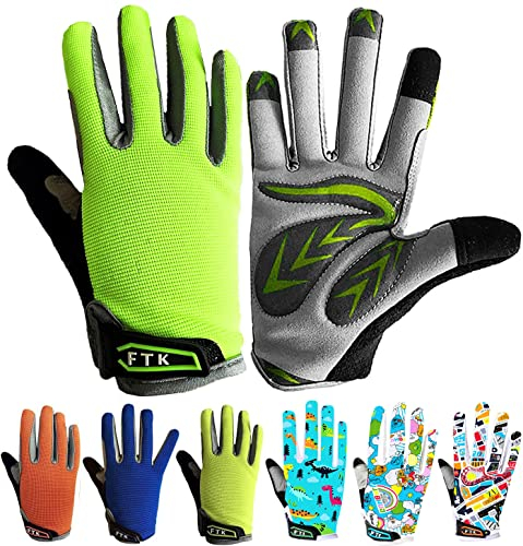 LOVMEAD Fahrradhandschuhe Kinder für Jungen Mädchen Alter 4-12, MTB Handschuhe Paar Outdoor Sport Rennrad Fahrrad Bike Handschuhe Frühling Sommer (M, Grün)