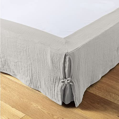 1001KDO POUR LA MAISON Cache sommier Gaze de Coton Gaia 140x190cm Nuage