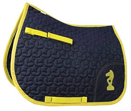 HY Equestrian Lancelot Schabracke Small Pony Navy/Gelb