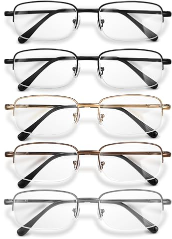 NOVIVON 1.5 Metal Reading Glasses Men - Durable Readers with Blue Light Filtering - Clear Vision