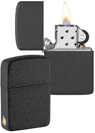 Zippo Sturmfeuerzeug - Replica 1941 Black Crackle mit seitlicher Flammmengravur - Nachfüllbar - Wiederverwendbar - Windfestes Design - Geschenkbox - Made in USA - Amazon Exclusive