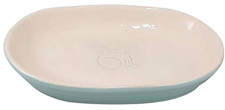 Nobby Katzen Keramik Schale Jada, Mint/Creme, 16 x 12 x 2,5 cm, 0,10 l, 1 Stück