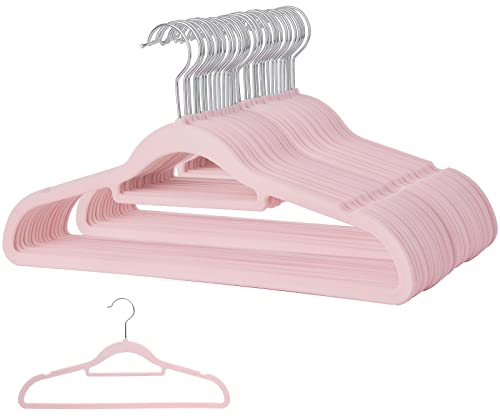 Rainberg 30 Luxury Velvet Hangers Non-slip Flocked and Space Saving Coat Clothes Hangers with Tie Bar