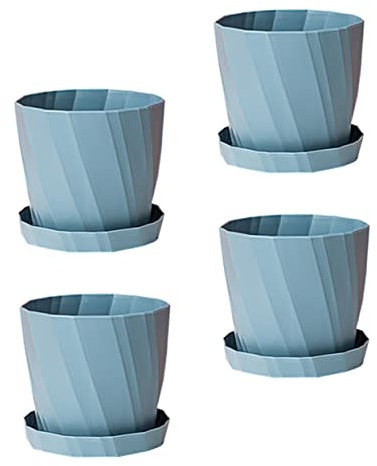 Alipis 4stücke Pp-Material Blumentöpfe Für Sukkulenten Und Bonsai Mit Abnehmbaren Untersetzern Für Und Außendekoration Platzsparend Und