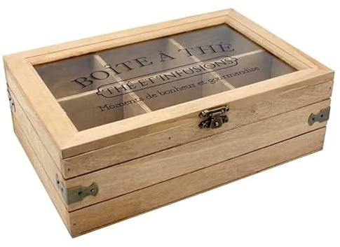 AUBRY GASPARD - Boite à thé originale 6 compartiments en bois