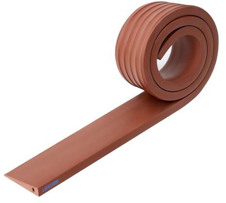 LIEKUMM 1 cm Höhe PVC Rollstuhlrampe, 800 kg Tragkraft Tragbar Türschwellenrampe für Treppen, Rampe Rollstuhl für Elektro-Rollstuhl, Kinderwagen, Garage, Saugroboter, Braun