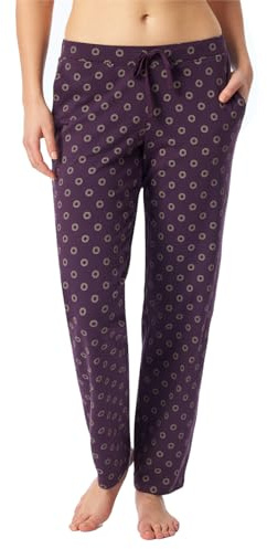 Schiesser Schlafhose Lang Baumwolle Stretch Single-Jersey-qualität Gemustert-Mix + Relax Bas de Pijama, Multicolore 4_182102, 72 Femme